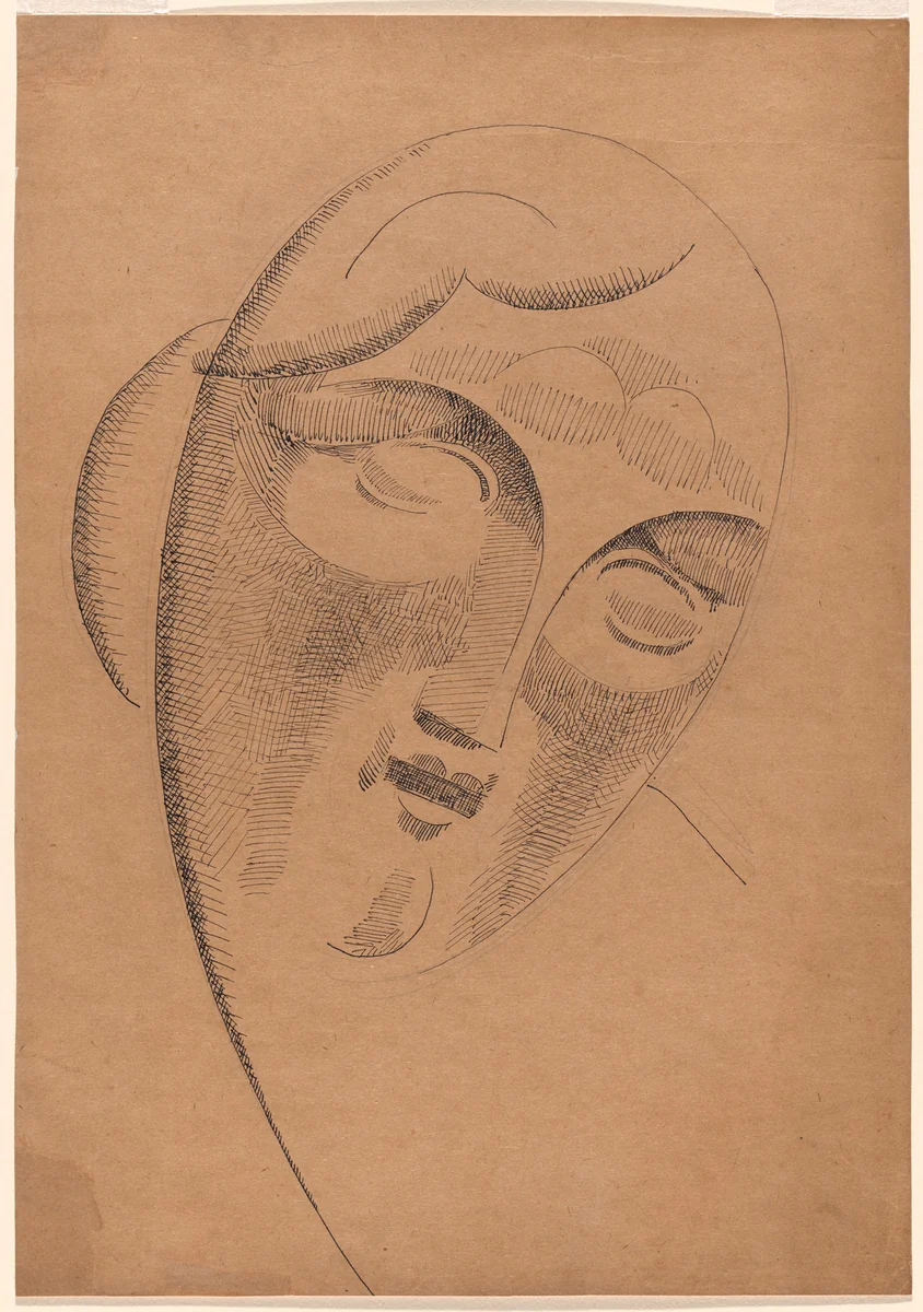 Head of a Woman by Elie Nadelman, drawing, 1904