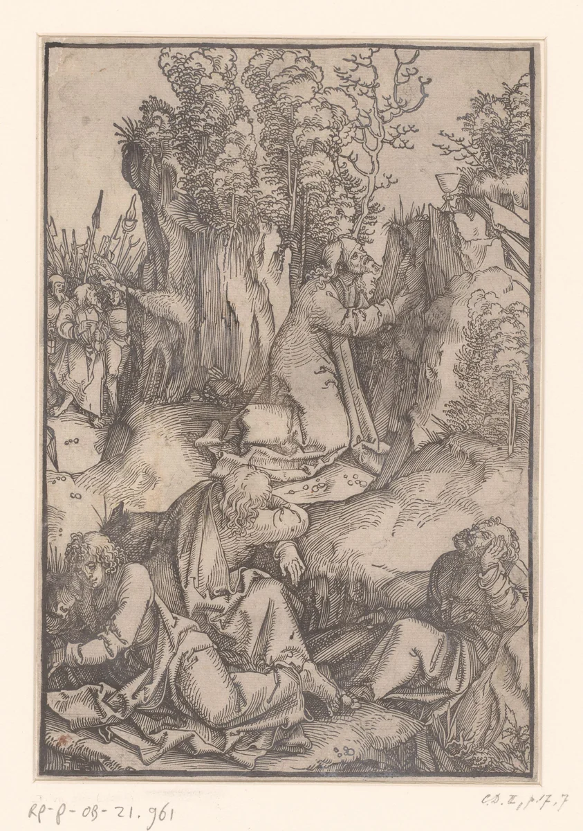 Christus in de hof van Getsemane by anonymous, print, 1506-1507