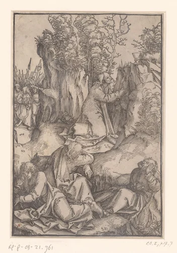 Christus in de hof van Getsemane by anonymous, print, 1506-1507