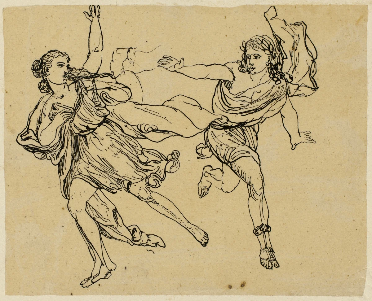 The Pursuit by Rodolphe Bresdin, drawing, 1845-1885