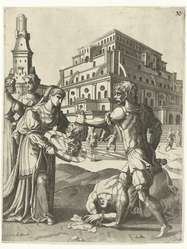 Onthoofding van Johannes de Doper by Unknown, print, 1553-1558