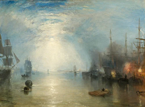 Keelmen Heaving in Coals by Moonlight by Joseph Turner, painting, 1835
