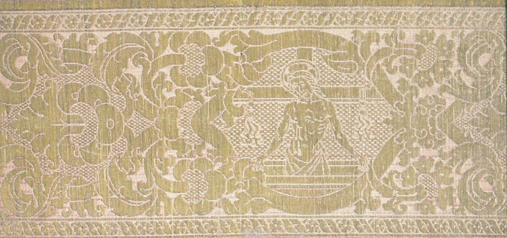 Fragment (From an Orphrey Band) by Italy, textile, 1401-1500
