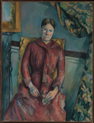 Madame Cézanne (Hortense Fiquet, 1850–1922) in a Red Dress by Paul Cézanne, painting, 1888-1890