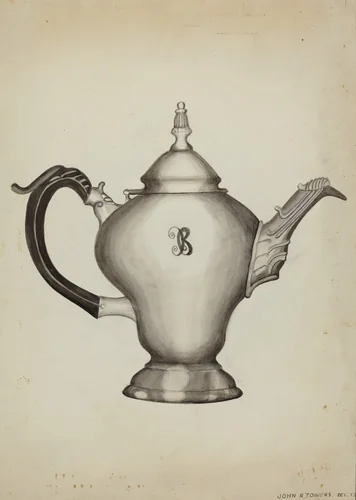 Silver Teapot by John R. Towers, index of american design, 1936