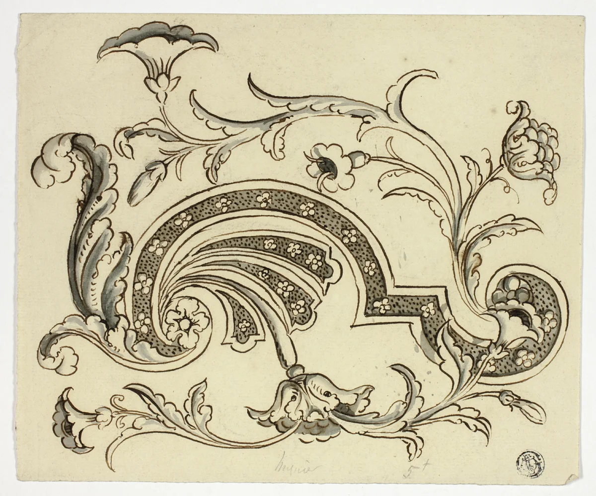 Design with Poppies by Unknown Artist, drawing, 1700-1799