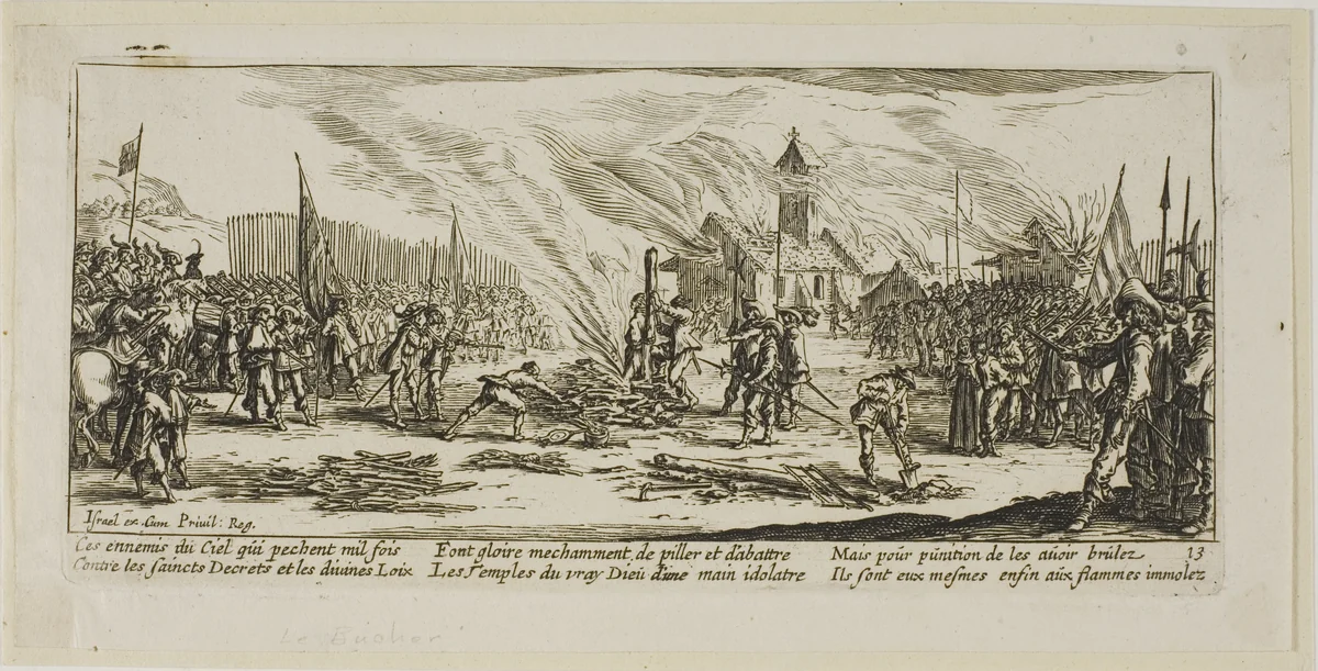 The Stake, plate thirteen from The Large Miseries of War by Gerrit Lucasz van Schagen, print, 1612-1635