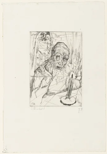 Jew Praying (Betender) by Jakob Steinhardt, print, 1917
