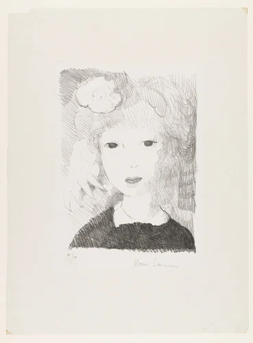 Little Girl with Rose (Petite fille à la rose) by Marie Laurencin, print, 1926