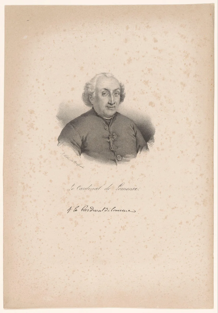 Portret van Étienne-Charles de Loménie de Brienne by anonymous, print, 1818-1842