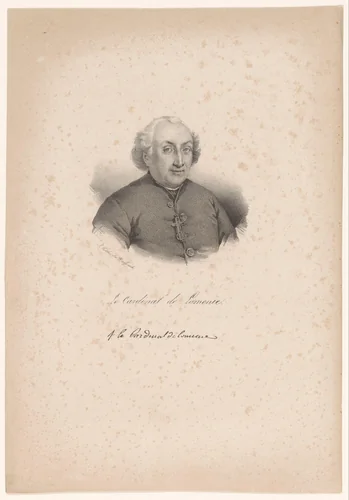 Portret van Étienne-Charles de Loménie de Brienne by anonymous, print, 1818-1842