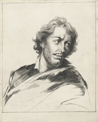 Portret van Peter Paul Rubens by Jan de Visscher, print, 1643-1670