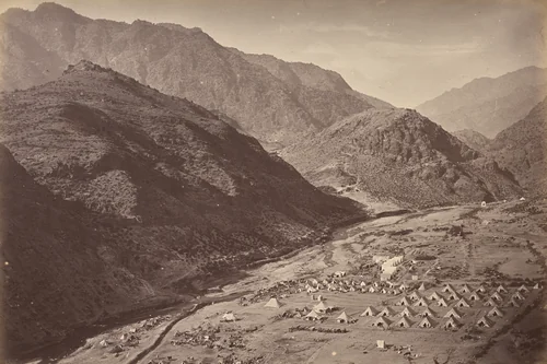 Ali Musjid and Camp from Sultan Tarra by John Burke, photograph, 1870