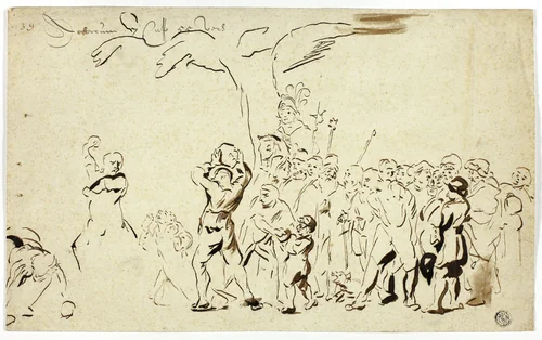 Stoning of Saint Stephen by Jan Victors, drawing, 1640-1676