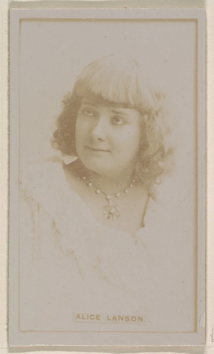 Alice Lanson, from the Actresses series (N245) issued by Kinney Brothers to promote Sweet Caporal Cigarettes by Kinney Brothers Tobacco Company, photograph, 1890