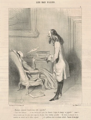 Madame, comment trouvez-vous cette cigarette? by Honoré Daumier, print, 1844