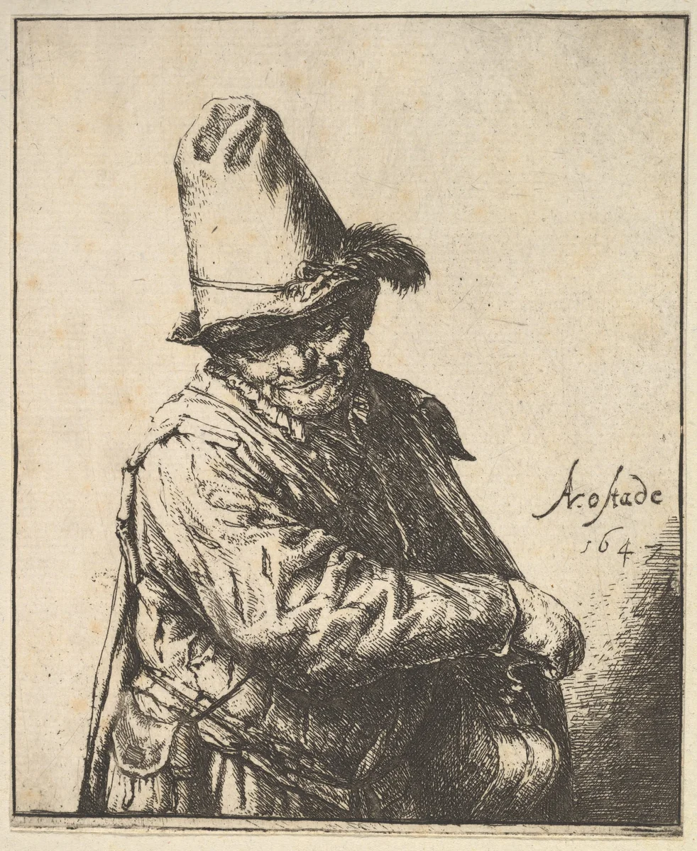 Hurdy Gurdy Man by Adriaen van Ostade, print, 1647