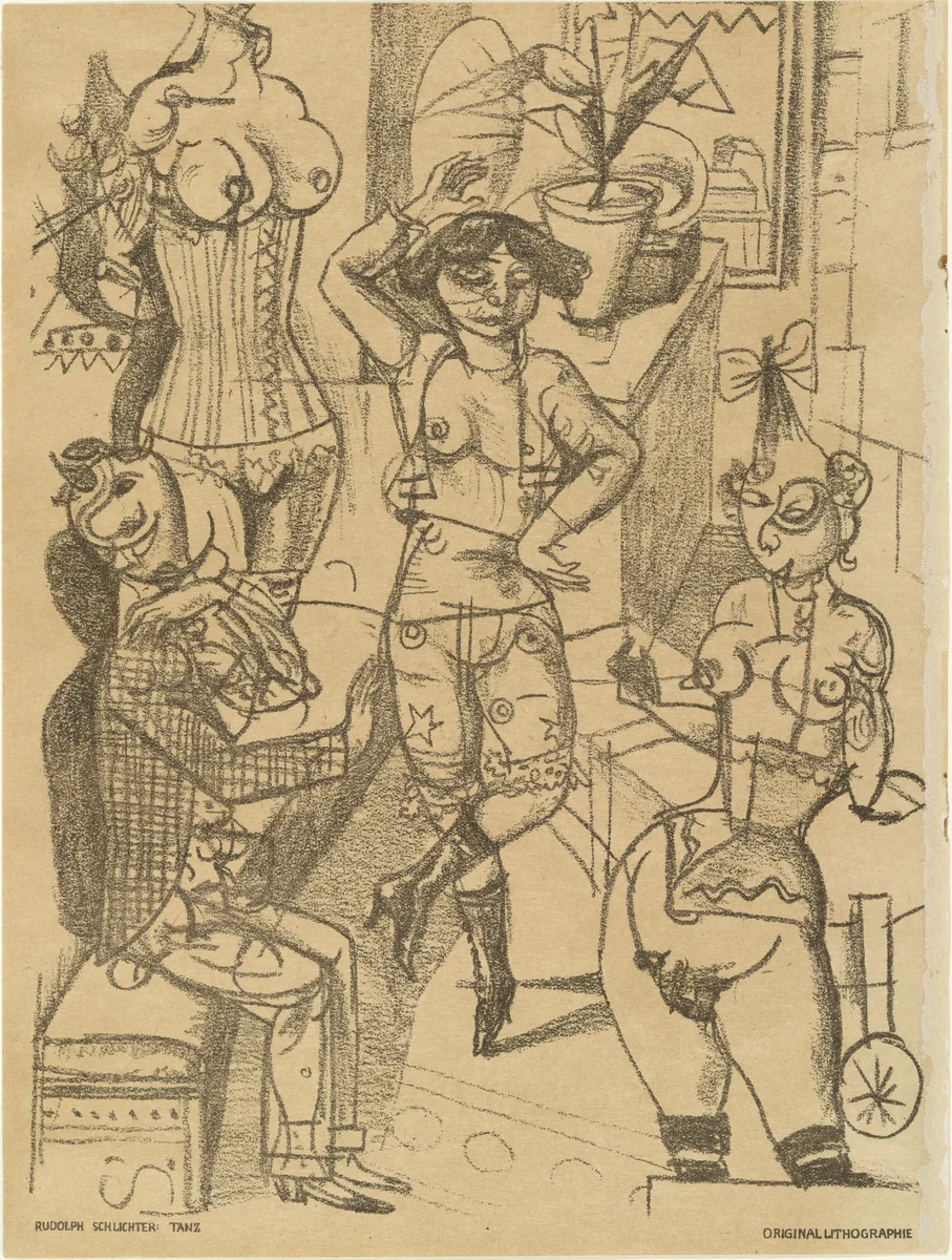 Dance (Tanz) (plate, preceding p. 97) from the periodical Das Kunstblatt, vol. 4, no. 4 (Apr 1920) by Rudolf Schlichter, print, 1920