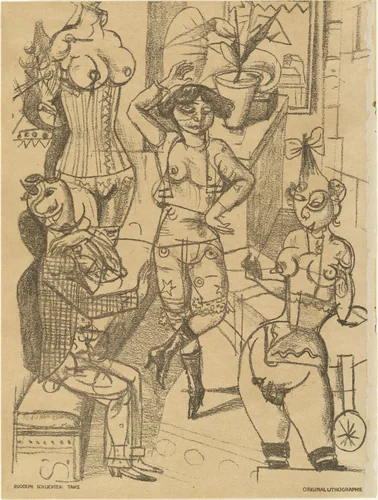 Dance (Tanz) (plate, preceding p. 97) from the periodical Das Kunstblatt, vol. 4, no. 4 (Apr 1920) by Rudolf Schlichter, print, 1920