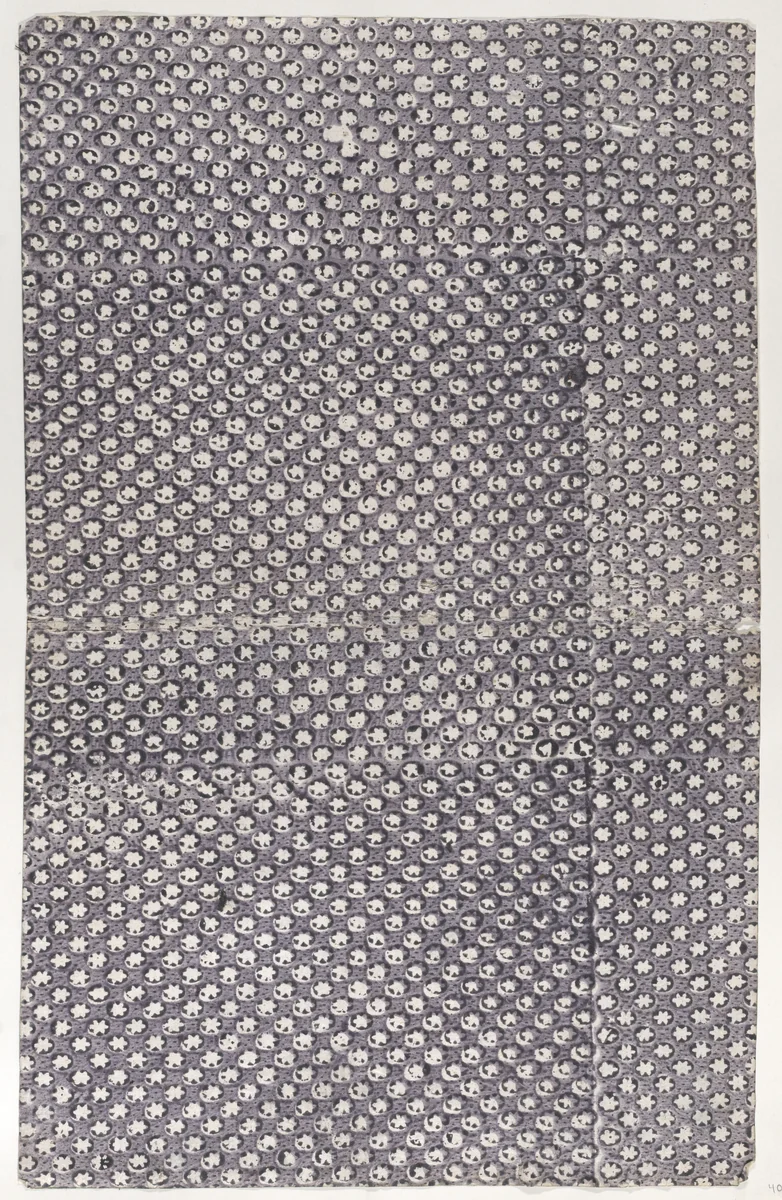 Sheet with overall pattern of triangles and dots by anonymous, print, 1800-1900
