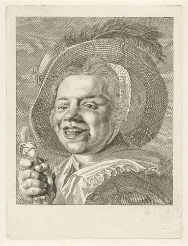 Lachend meisje met pop by Pieter de Mare, print, 1768-1796