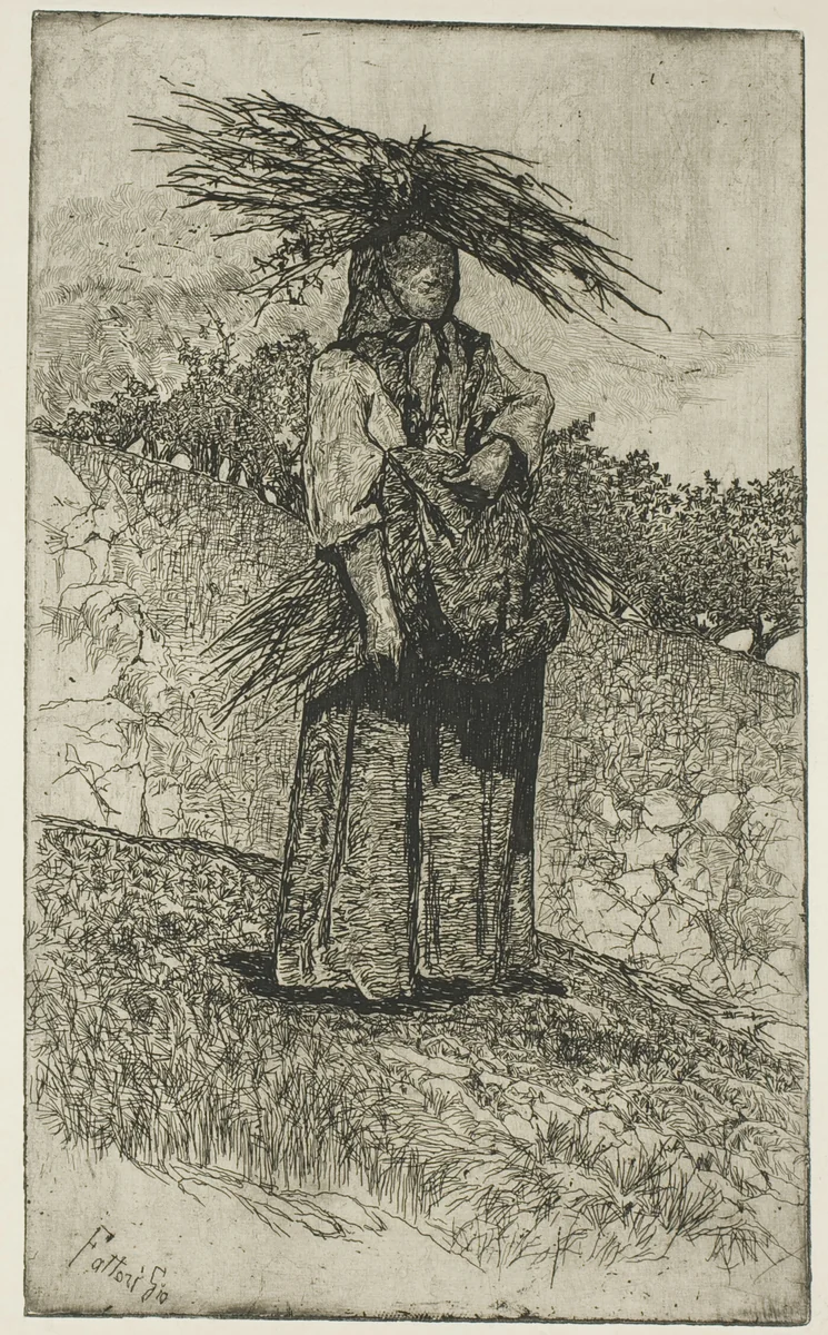 Boscaiola by Giovanni Fattori, print, 1845-1908