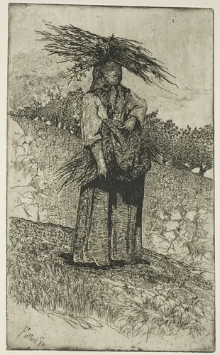 Boscaiola by Giovanni Fattori, print, 1845-1908
