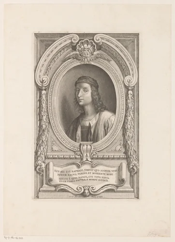 Portret van Raphaël by Jakob Frey, print, 1691-1752