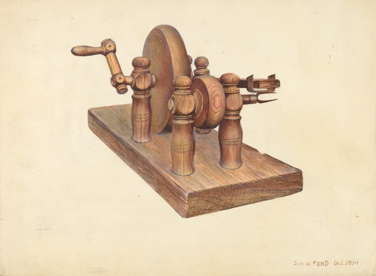 Apple Peeler by Samuel W. Ford, index of american design, 1935-1942