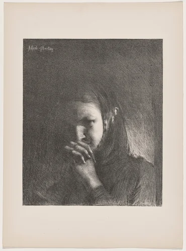 Mélancolie (Melancholy) by Alfred-Nicolas Martin, print, 1895