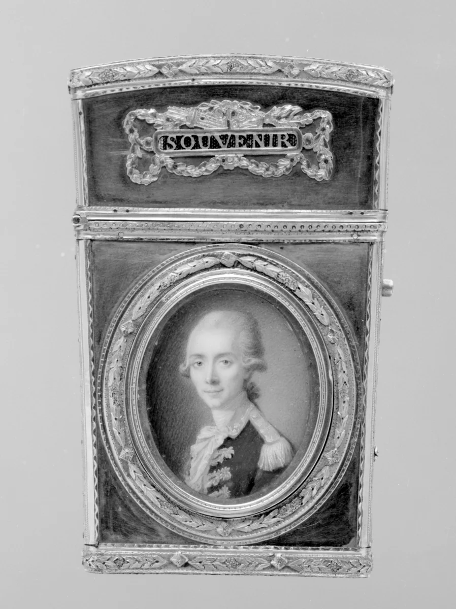 Souvenir with portrait of a man by Pierre-André Barbier, metalwork, 1778-1779