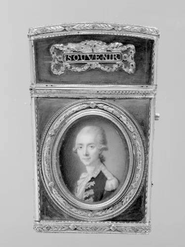 Souvenir with portrait of a man by Pierre-André Barbier, metalwork, 1778-1779