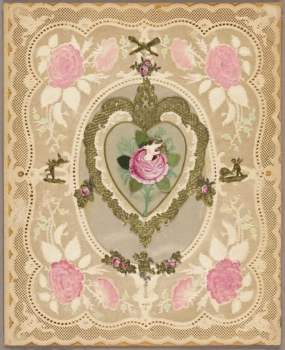 Untitled Valentine (Pink Flowers and Putti) by Unknown Artist, other, 1834