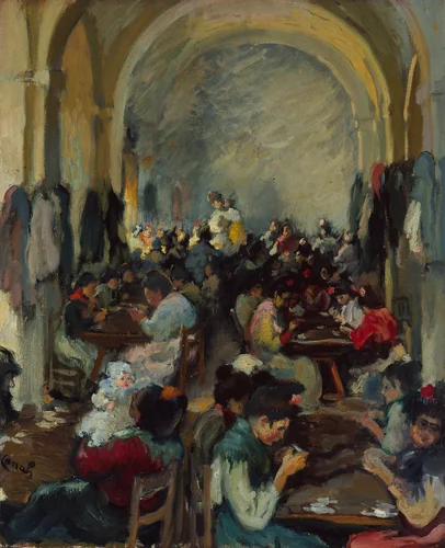 Cigar Making in Seville by Ricardo Canals, painting, 1899