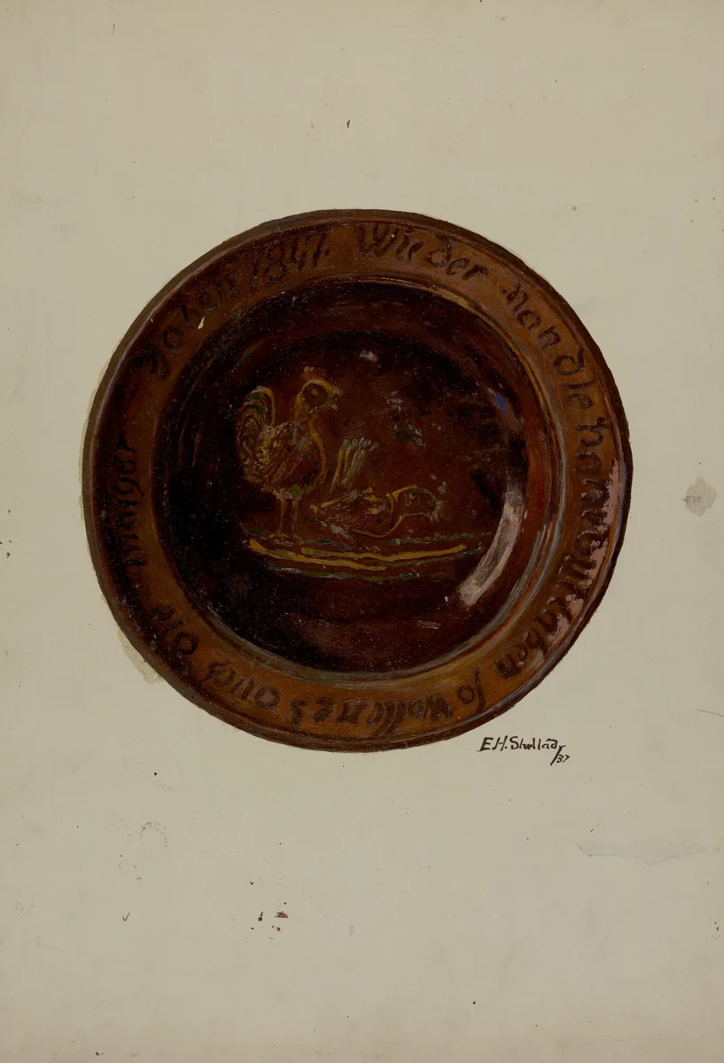Pa. German Plate by Eugene Shellady, index of american design, 1937