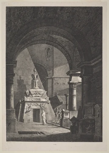 Interior of an Ancient Roman Sepulchre by Antonio Pian, print, 1820