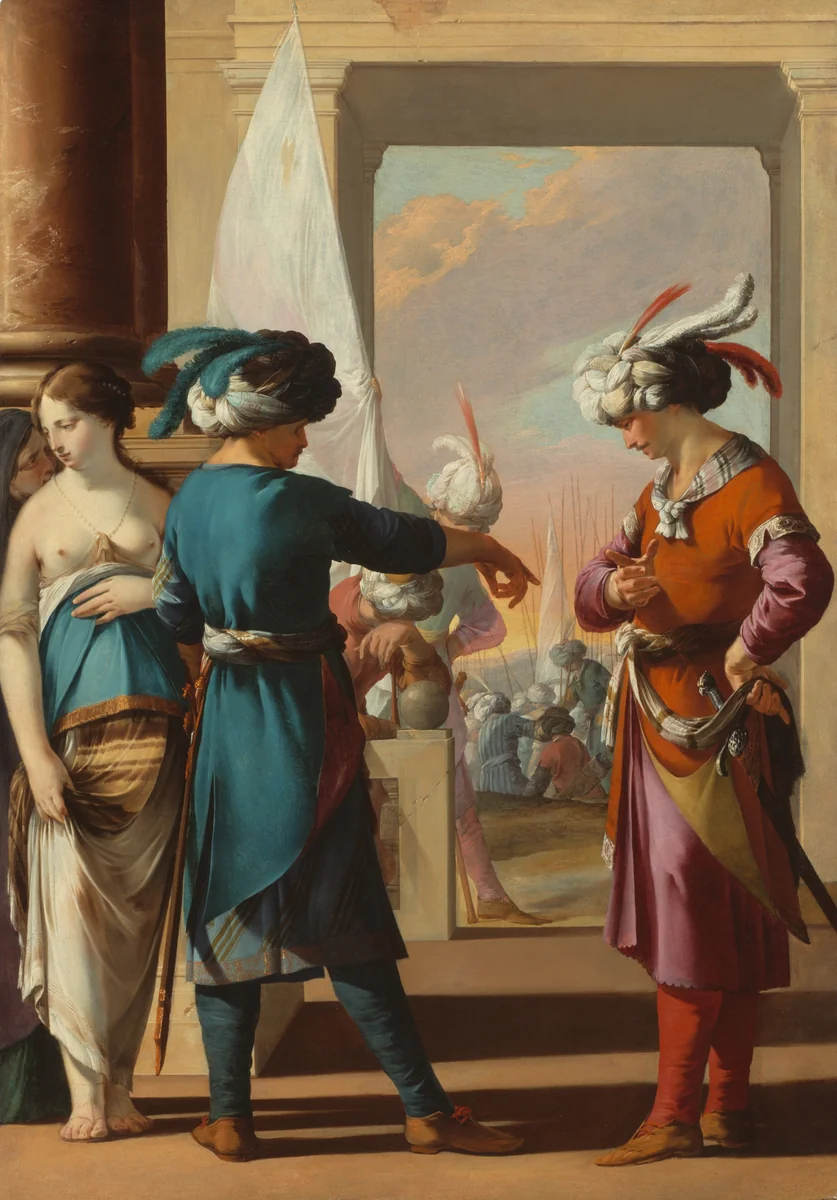 Panthea, Cyrus, and Araspas by Laurent de La Hyre, painting, 1631-1634
