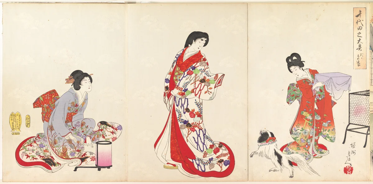 Chiyoda Castle (Album of Women) by Yōshū Chikanobu (楊洲周延), print, 1895
