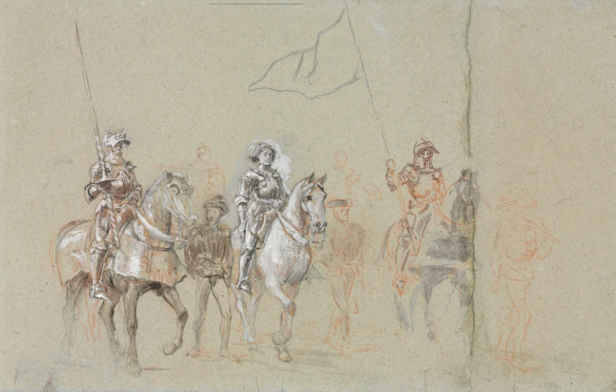 Joan of Arc by Ernest Meissonier, drawing, 1884-1894