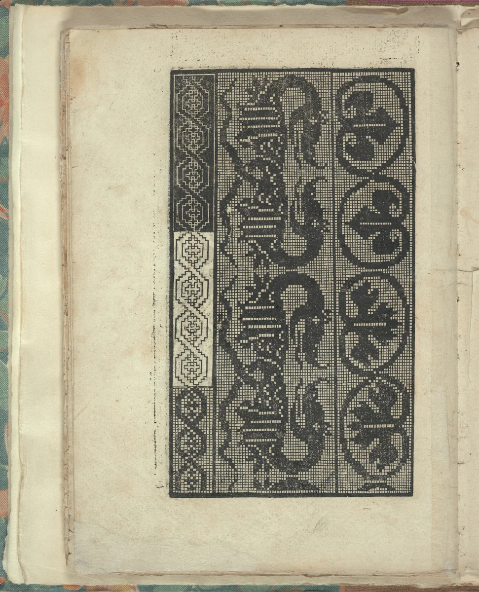 Opera Nova Universali intitulata Corona di racammi, page 32 (verso) by Giovanni Andrea Vavassore, book, 1530