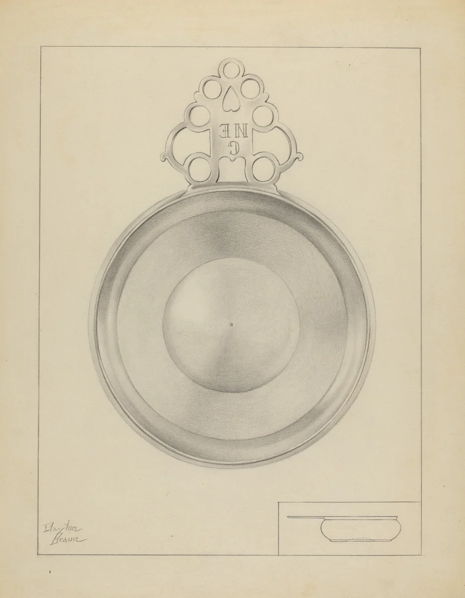 Silver Porringer by Clayton Braun, index of american design, 1936