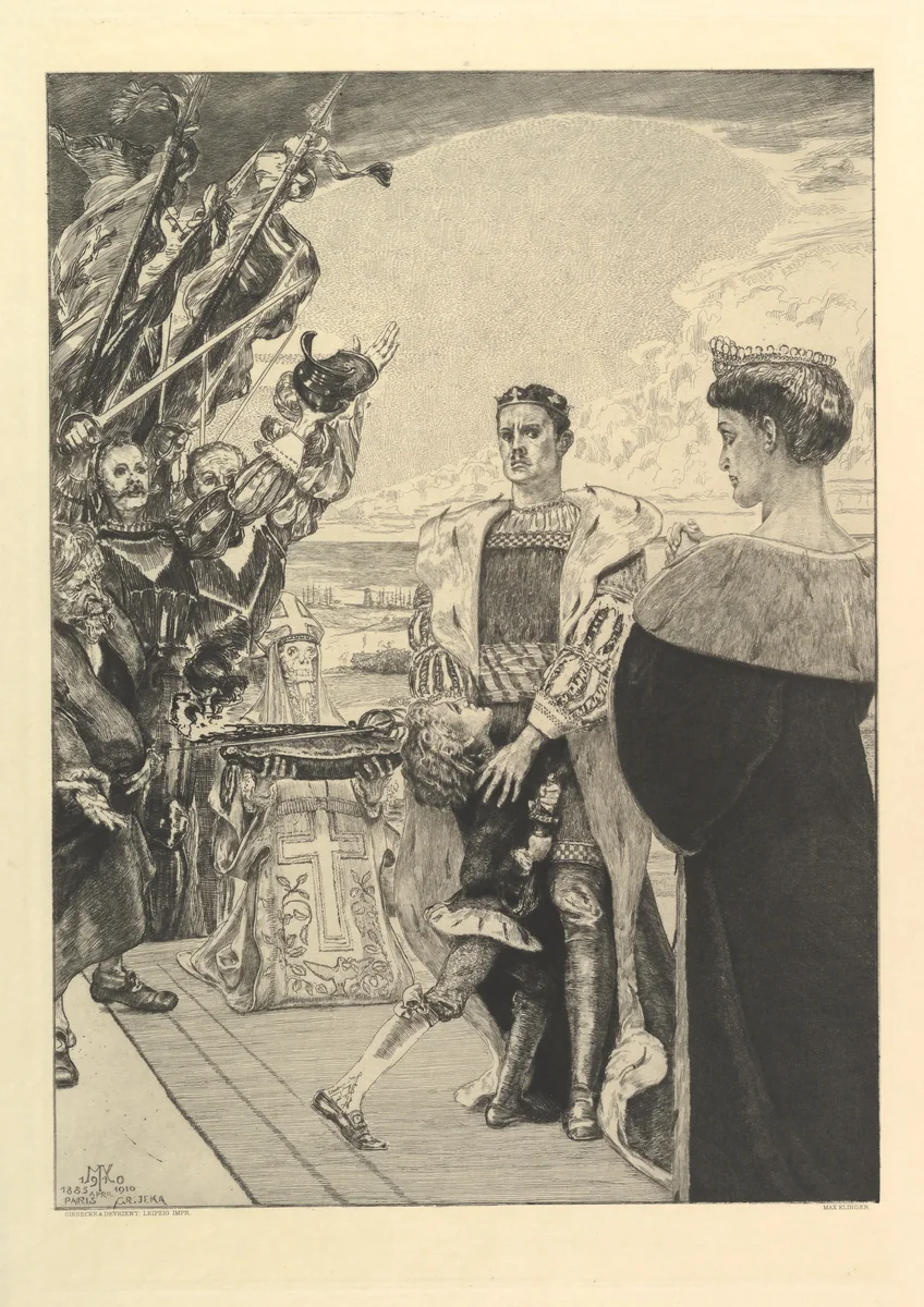 Herrscher, from the series Vom Tode Zweiter Teil by Max Klinger, print, 1870-1920
