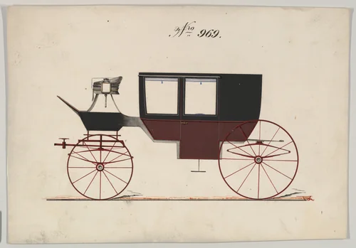 Coach #969 by Brewster & Co., drawing, 1865-1875