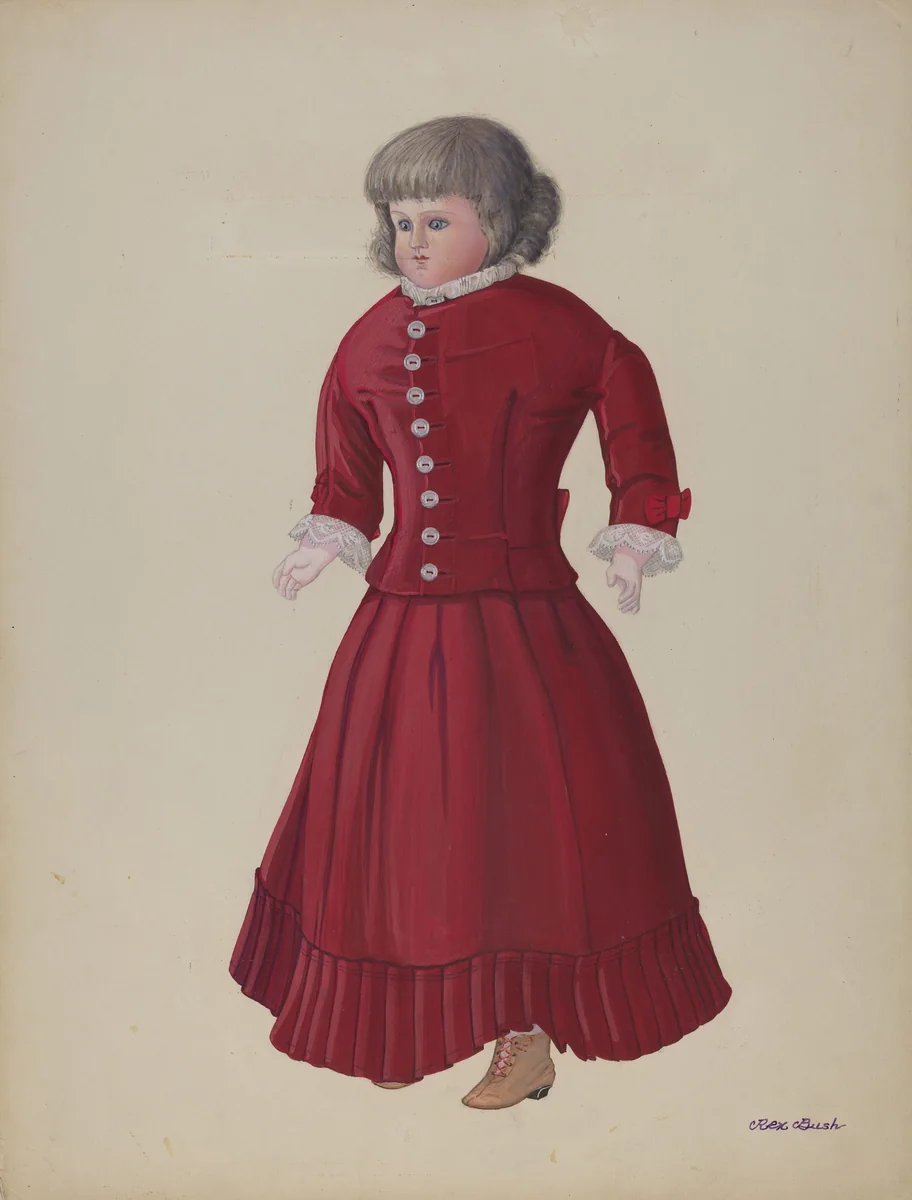 Doll with Grey Wig - "Matilda" by Rex F. Bush, index of american design, 1938