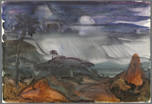 Rain by Paul B. Travis, drawing, 1928