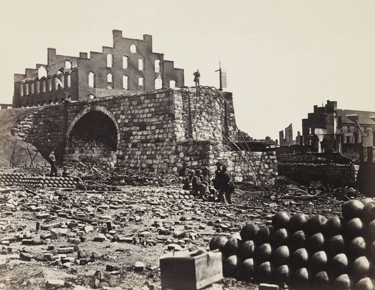 Ruins of Arsenal, Richmond, Virginia by Alexander Gardner, photograph, 1863