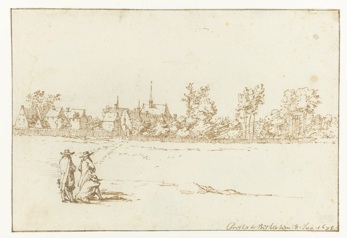 Klooster Bethlehem by Constantijn Huygens, drawing, 1675