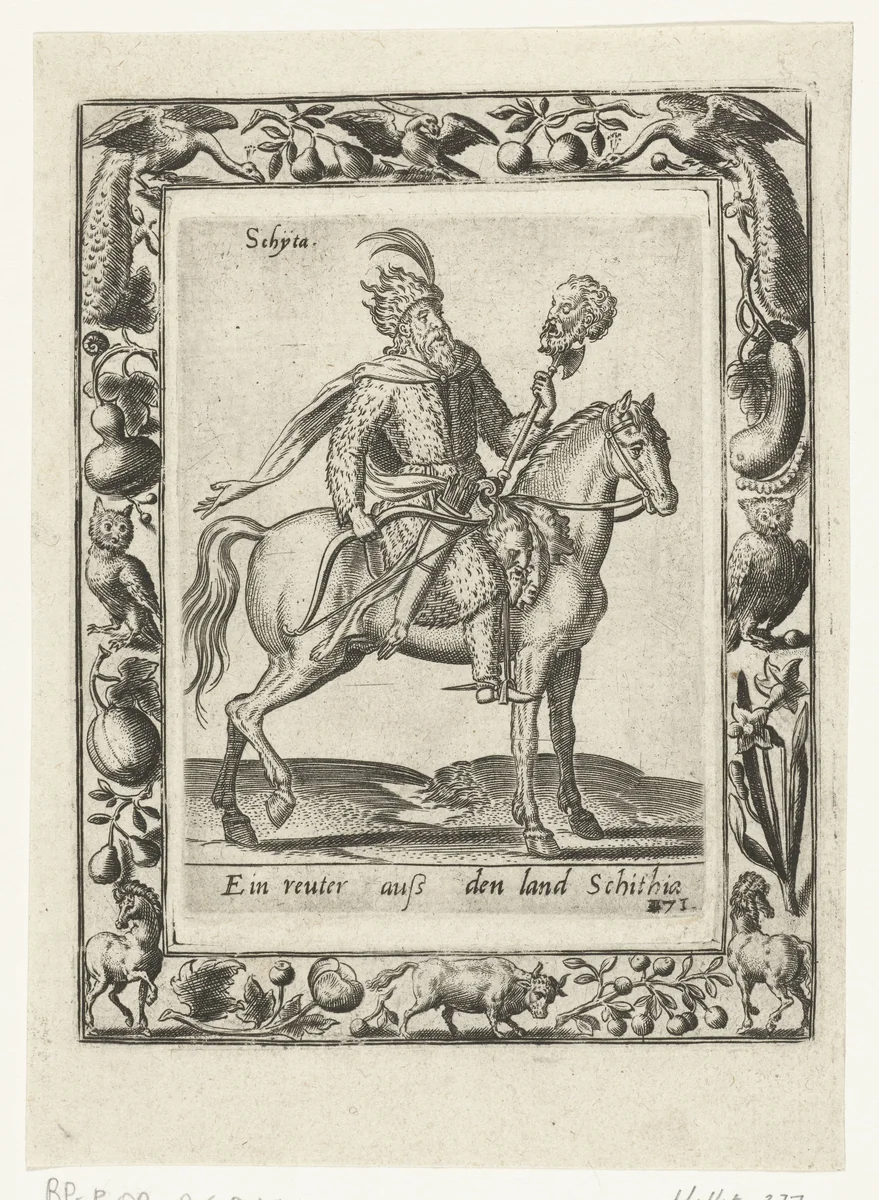 Scythische ruiter by Unknown, print, 1577