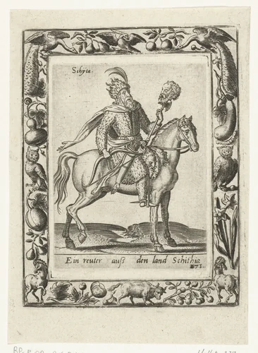 Scythische ruiter by Unknown, print, 1577