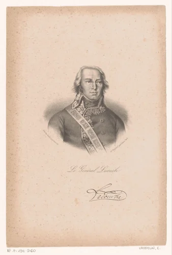 Portret van Claude Jacques Lecourbe by anonymous, print, 1832-1862